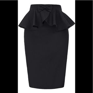 Black peplum skirt